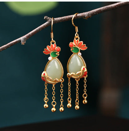 Court Style Tassel Retro Literary Earrings