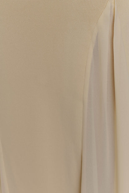 Soleil Knit And Mesh Halter Maxi Dress - Cream
