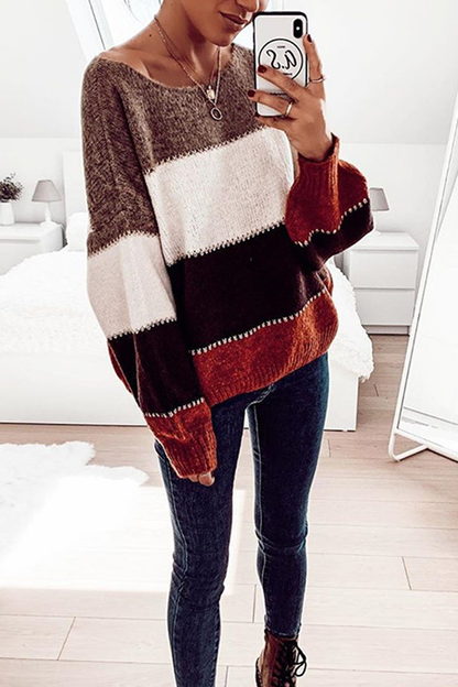 Stripe Casual Round Neck Sweater