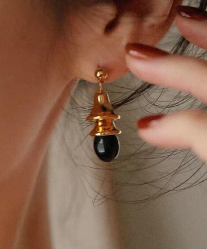 Stylish Gold Copper Overgild Agate Drop Earrings