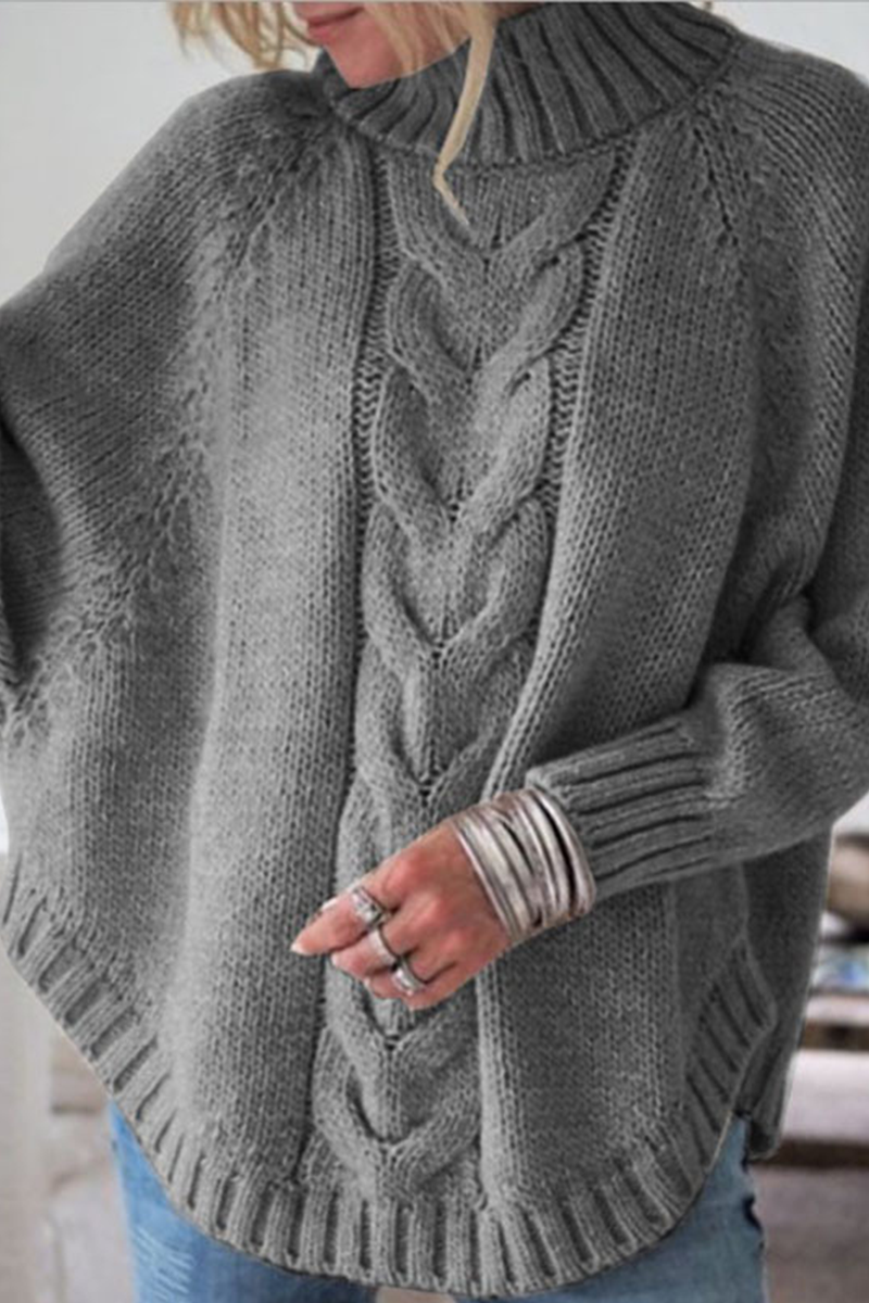 Casual Solid Patchwork Half A Turtleneck Tops(6 Colors)