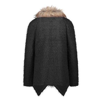 Fluffy Lapel Faux Fur Coat