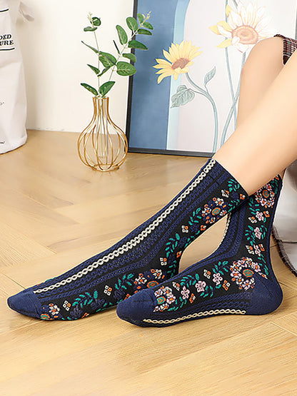5 Pairs Jaccquard Women Casual Warm Socks