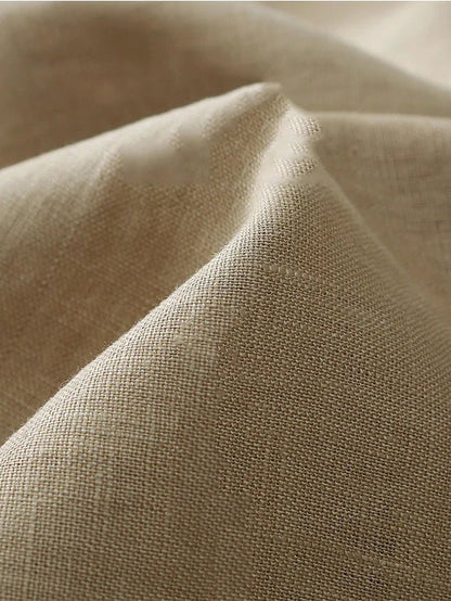 Casual A-Line Plain Mid-Length Linen Skirt