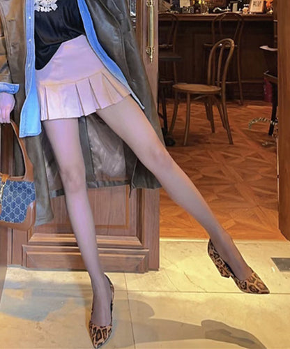 Sexy Suede Leopard Print Chunky High Heels Pointed