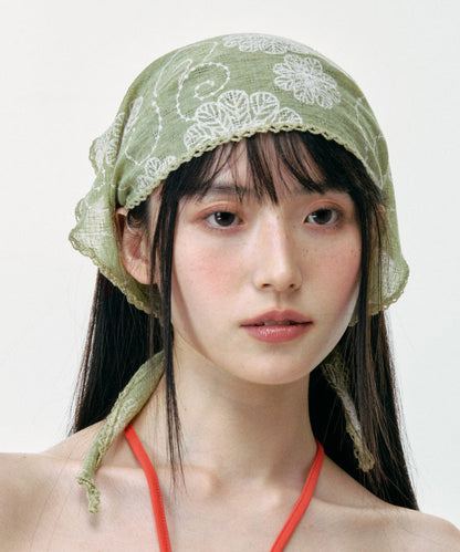 Cute Green Thin Triangular Scarf Hat For Summer 2025
