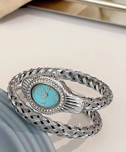 Fine Silk Stainless Steel Zircon Serpentine Waterproof Watch