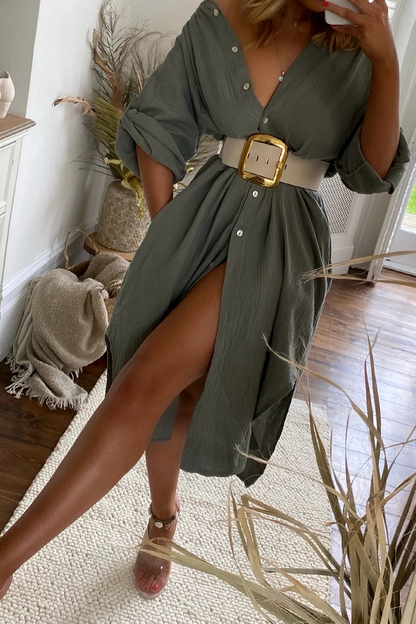 Long Sleeve Maxi Shirtdress