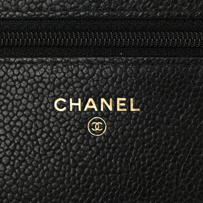 Caviar Quilted Boy Wallet On Chain WOC Black
