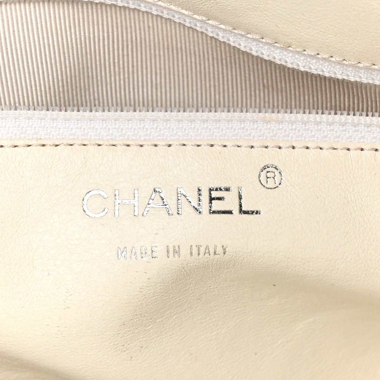Lambskin Stitched Chocolate Bar Shoulder Bag White