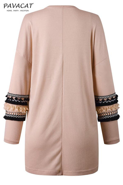 Boho Cording Knitted Cardigan - Gray