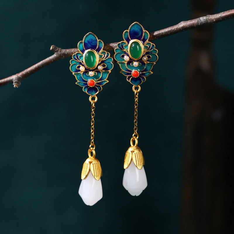 Vintage Craft Magnolia Flower Earrings