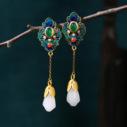 Vintage Craft Magnolia Flower Earrings