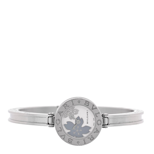 Stainless Steel Diamond Blue Mother of Pearl 22mm B.Zero1 Floral Quartz Watch