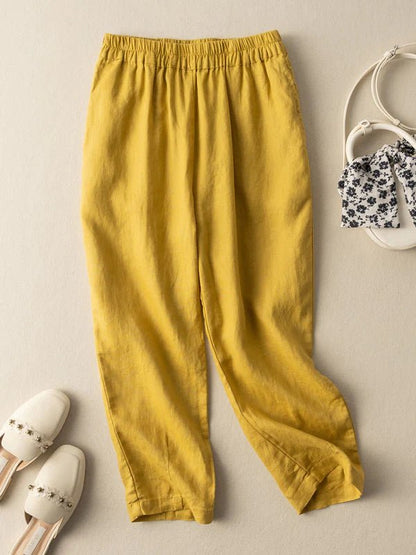 Pure Color Casual Linen Harem Pants