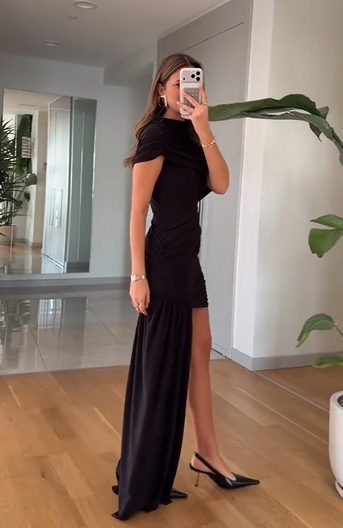 Sexy Slim-Fit Half-Stitching Dress