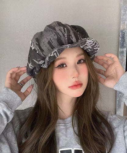 Simple Fashion Vintage Blue Striped Ripped Breton Hat