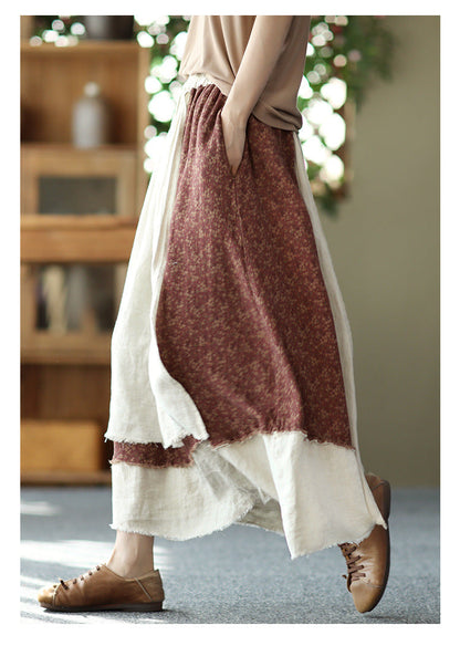 Vintage Heavy Industry Irregular Print Skirt