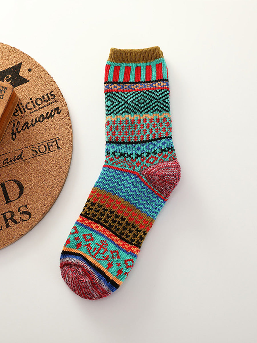 Female Knitted Casual Vintage Thick Warm Socks