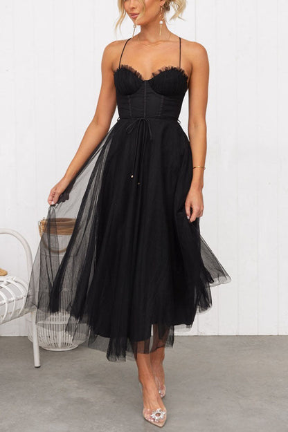 Pink Modern-day Princess Chiffon Suspenders Party Maxi Dress