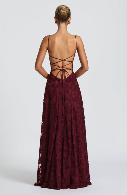 Francis Maxi Dress - Cherry Lacquer(__Limited Stock - Handmade to Order)