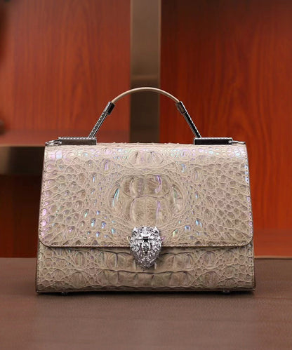 Elegant Purple Embossed Calf Leather Mini Bag