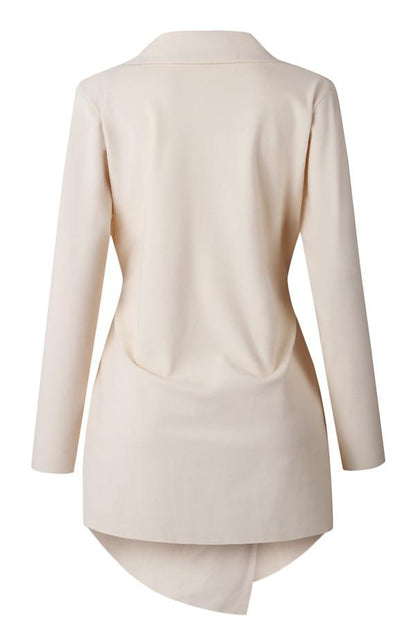 V-neckline Tie Irregular Elastic Cardigan Sweater