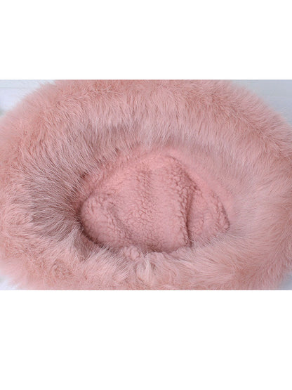 Women Winter Casual Solid Plush Warm Hat