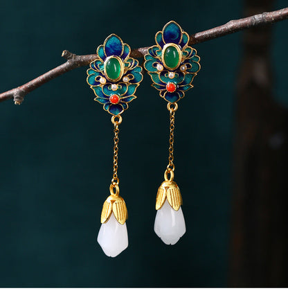 Vintage Craft Magnolia Flower Earrings