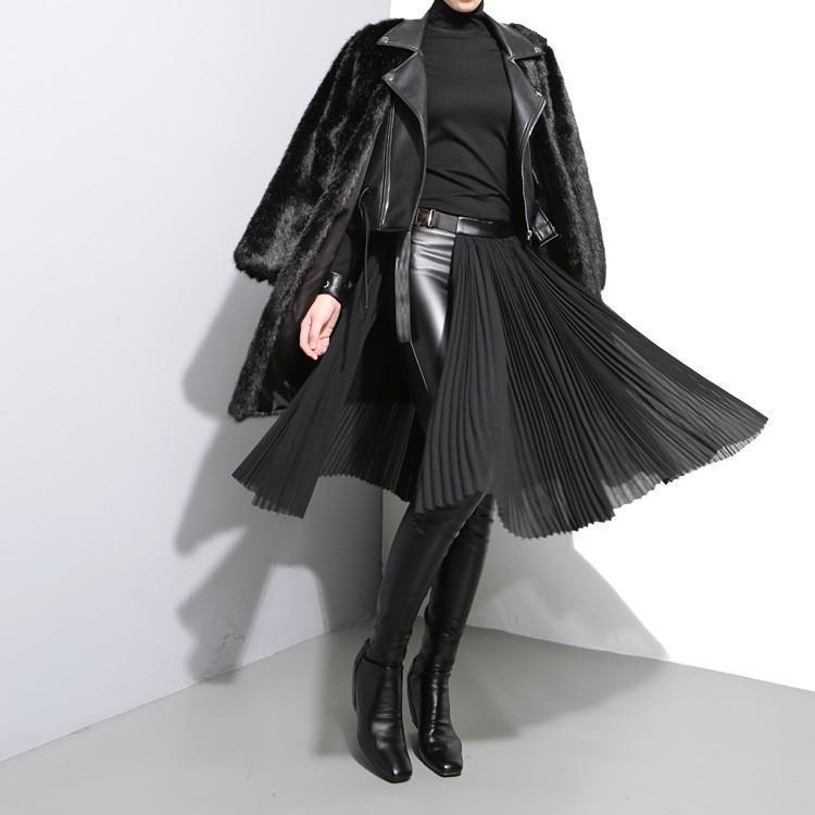 Allen Chiffon Belted Half Skirt