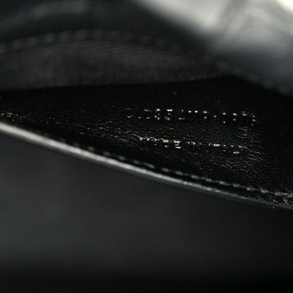 Calfskin Crocodile Embossed Medium Classic Monogram Kate Tassel Satchel Black