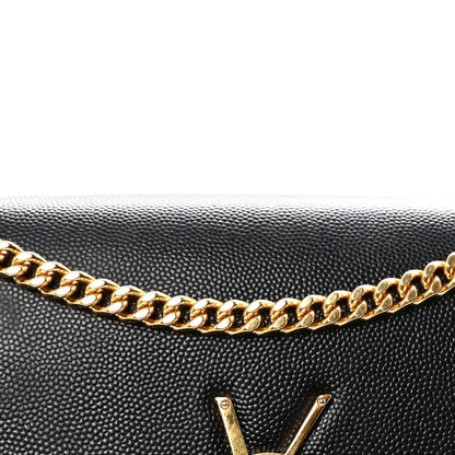 Grain De Poudre Medium Classic Monogram Kate Satchel Black