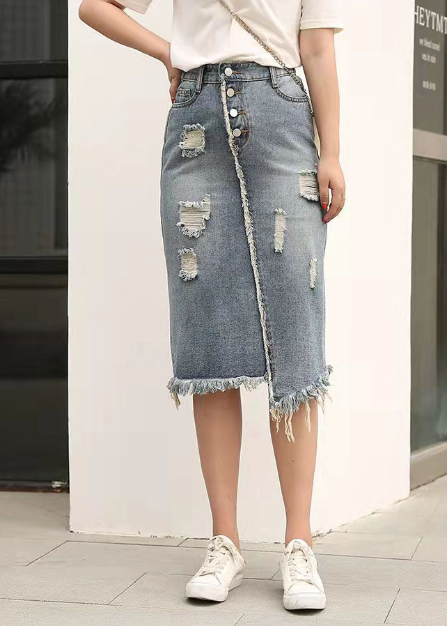 Retro Casual Large Elastic Waist 2021  New Denim Skirt
