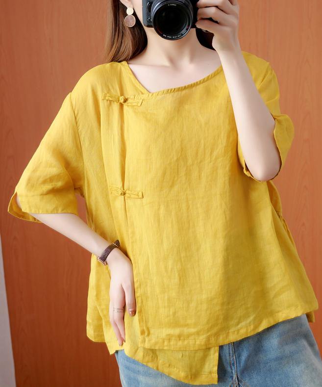 Bohemian yellow clothes o neck Cinched Dresses blouse