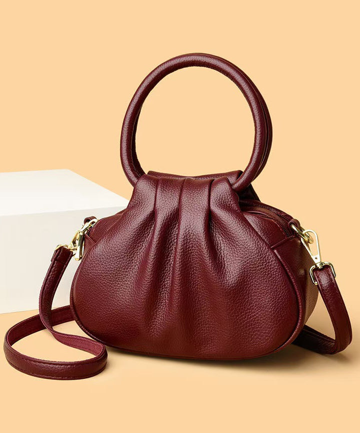Boutique Mulberry Wrinkled Calf Leather Tote Handbag