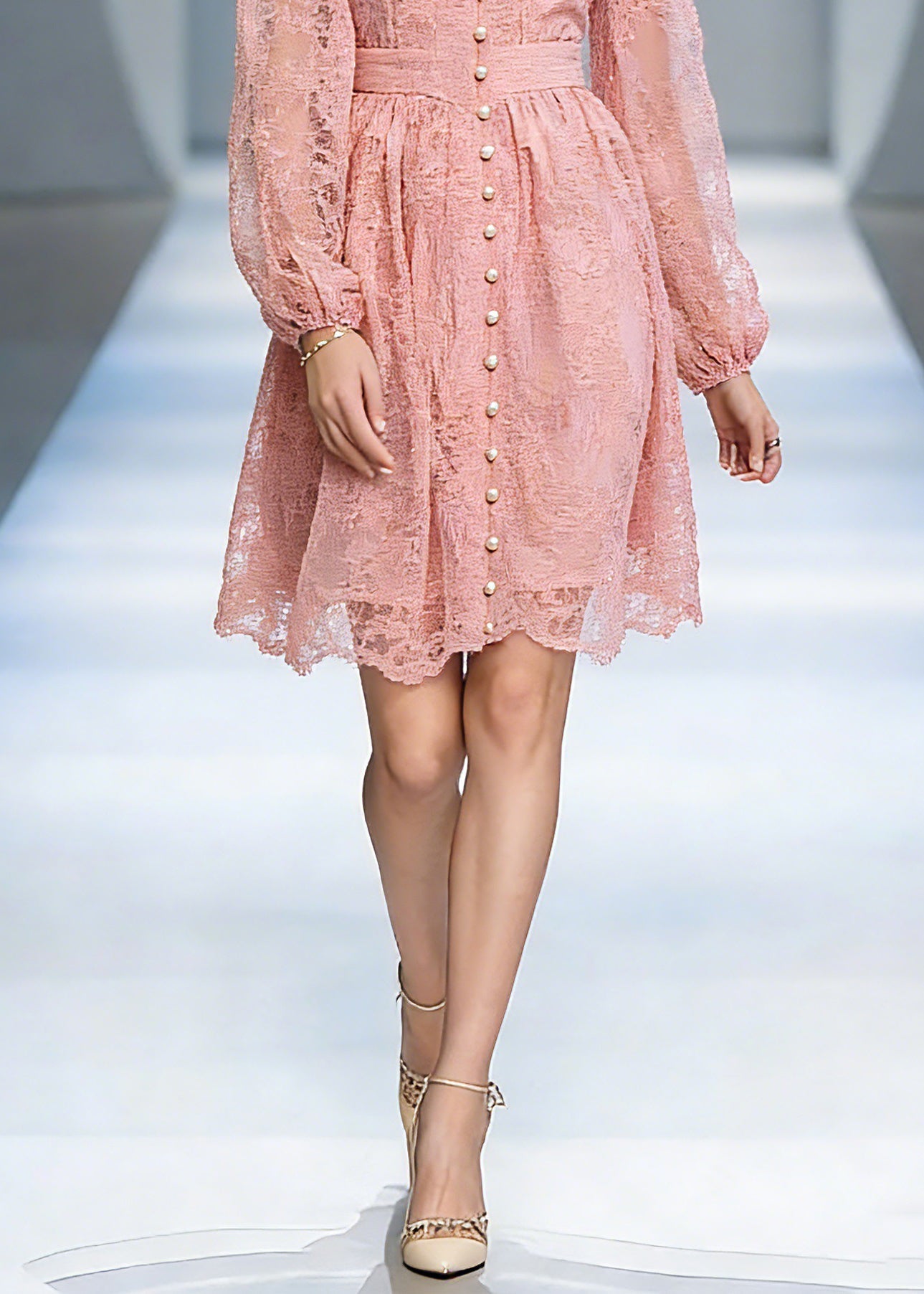 Elegant Red Stand Collar Tunic Tulle Mid Dress Lantern Sleeve