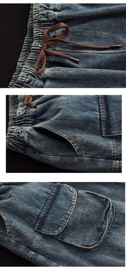 Vintage Embroidered Ripped Denim Slim A-Line Skirt