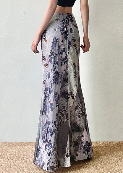 Bohemian Asymmetrical Print High Waist Patchwork Cotton Skirts Summer