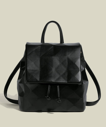 Women Beige Large Capacity Faux Leather Backpack Bag