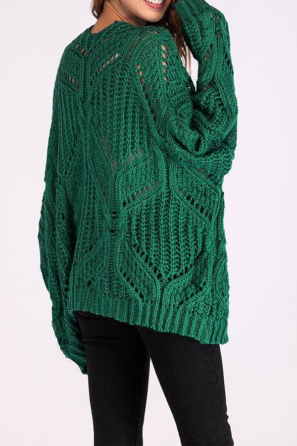 Solid Color V Neck Sweater