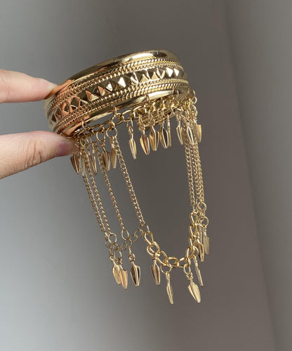Novelty Gold Metal Leaf Tassel Chain Bracelet And Body Chain