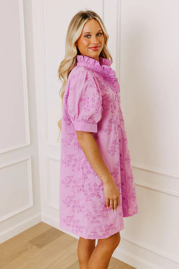 Sunday Brunch Embroidered Mini Dress In Lavender