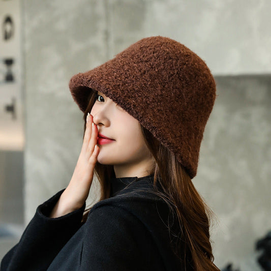 Women Winter Solid Korean Style Wool Hat