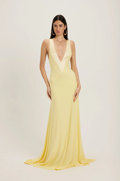 Temperament Deep V-neck Slim-Fit Personality Back Dress