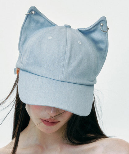Japanese Style Cute Cat's Ears Denim Baseball Cap Hat
