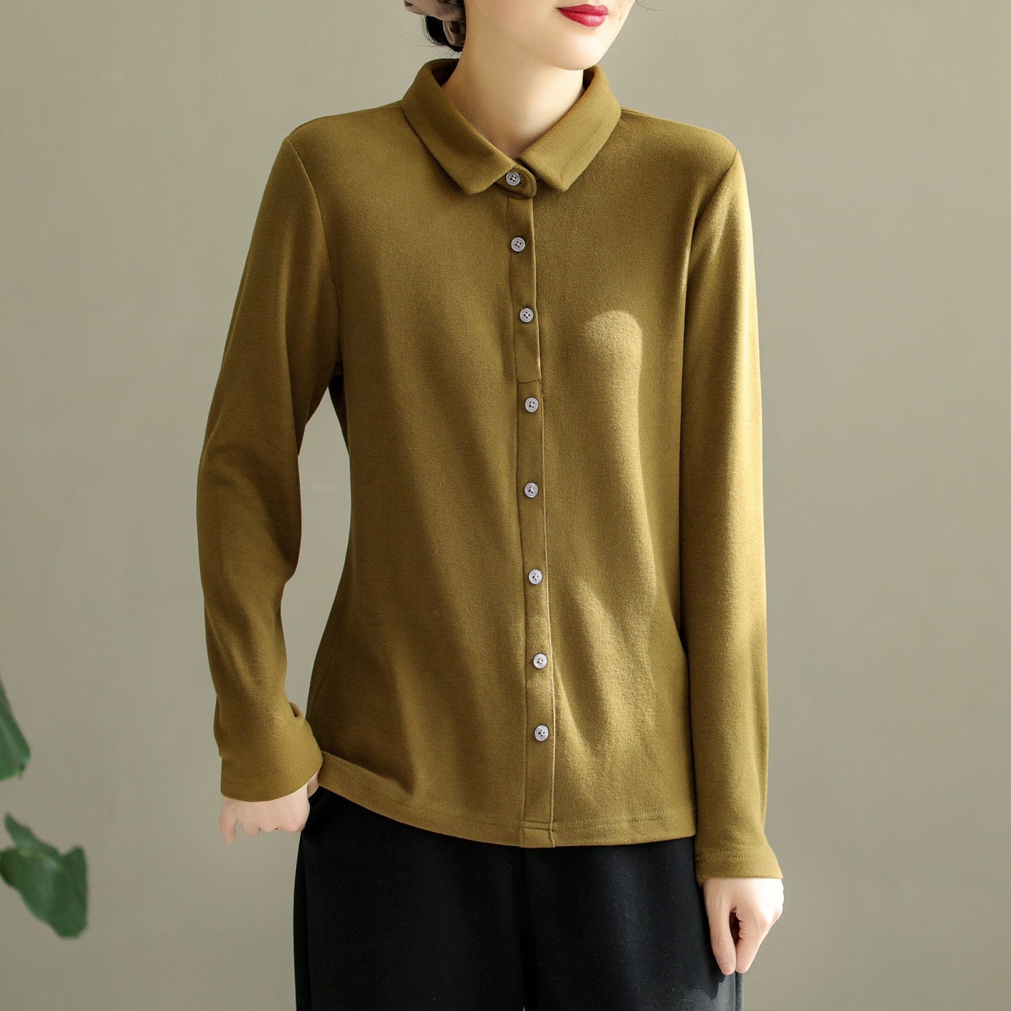 Women Casual Solid Darlon Winter Blouse