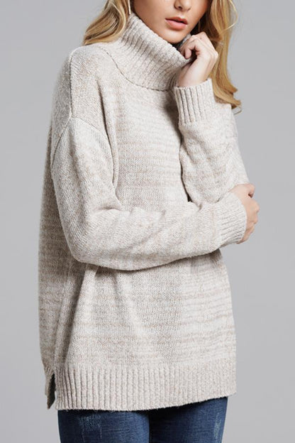Casual Knit High Neck Loose Sweater