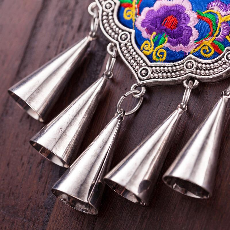 Women Vintage Floral Embroidered Bohemian Necklace