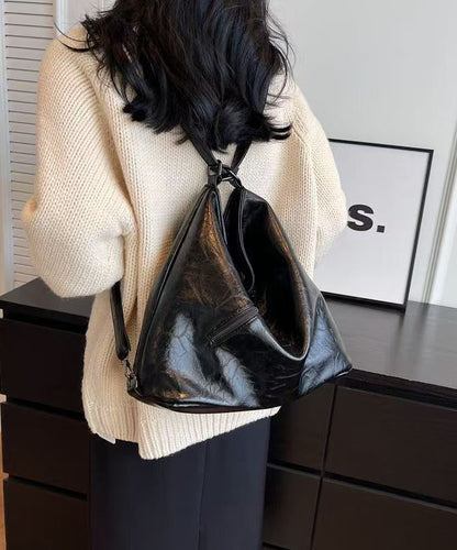 Stylish Brown Large Capacity Faux Leather Shoulder Bag