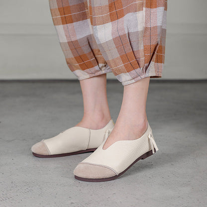 Spring Summer Women Retro Leather Flat Casual Loafers